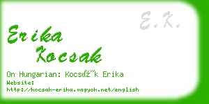 erika kocsak business card